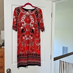 Red Paisley print dress size 8